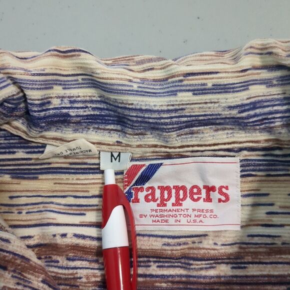 rapper western shirt corduroy stripe Pearl snap Multicolor USA cowboy rodeo medi - Picture 5 of 5